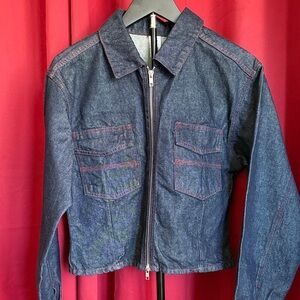 COLLUSION Dark Denim double Zip Jacket